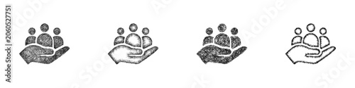 Konstfotografi Sketch black and white microfinance institution logo design set
