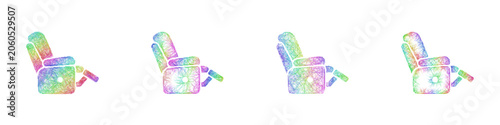 Cuadro en lienzo Multicolor sketch recliner icon design set