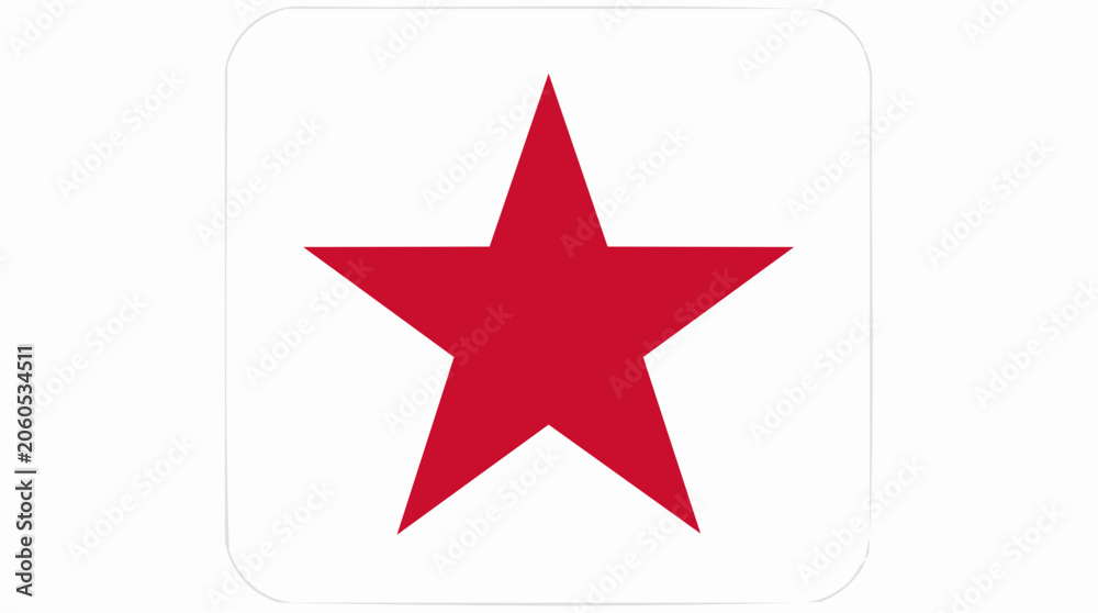 Fototapeta premium Bold Red Star Icon, Simple Geometric Graphic Design Element, Isolated Vector Art