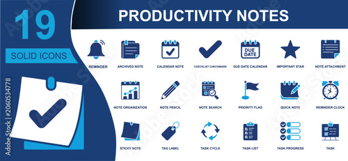 Canvastavla Productivity notes icon set