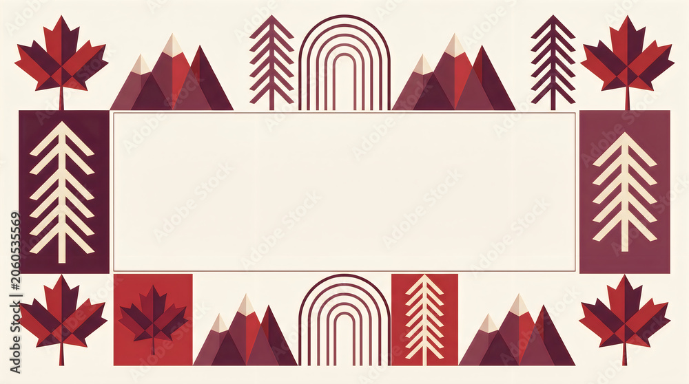 Fototapeta premium Canadian wilderness border design