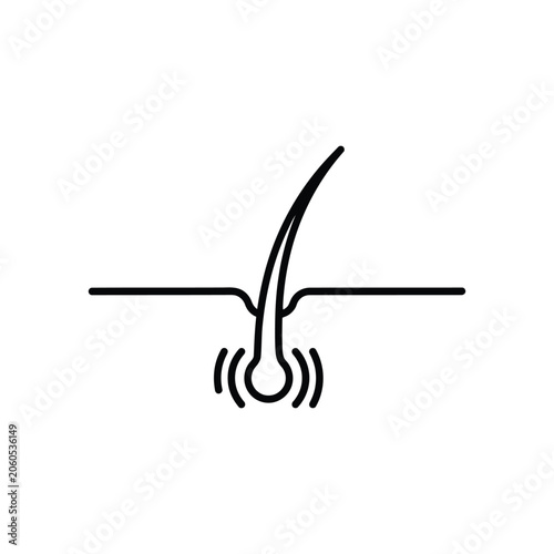 Foto Ingrown hair icon with ripples underneath