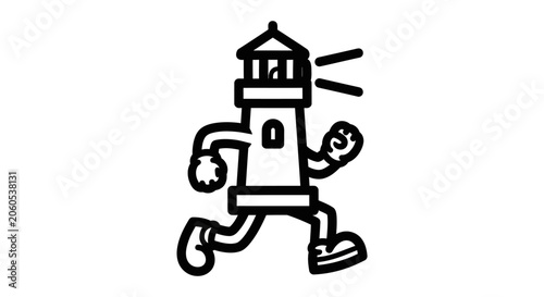 Robot figure with humanoid shape and antenna standing on two legs holding a small object in its hand.