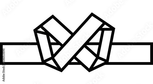 Stylized letter X icon composed of overlapping geometric shapes with horizontal bars for branding or logo design purposes.