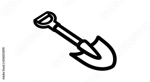 Gardening trowel illustration with a sturdy handle and curved blade ideal for outdoor and gardening-themed designs.