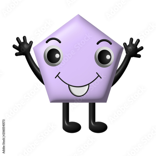 3d purple pentagon 