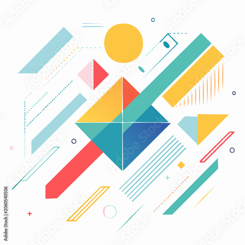 Abstract Geometric Shapes with Vibrant Colors