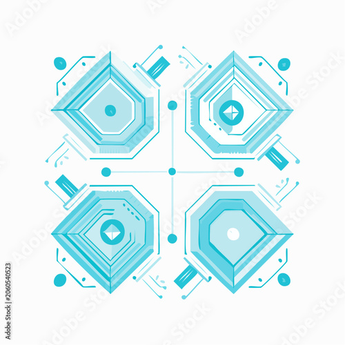 Abstract Geometric Technology Pattern