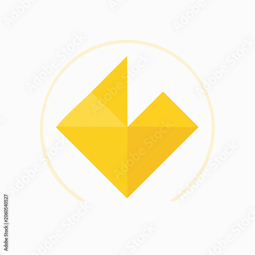 Abstract Yellow Geometric Shape in Circle