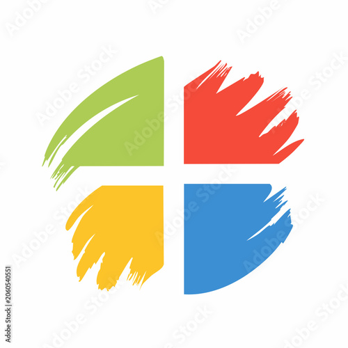 Colorful Abstract Windows Logo with Brush Strokes