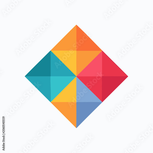 Colorful Geometric Diamond Shape