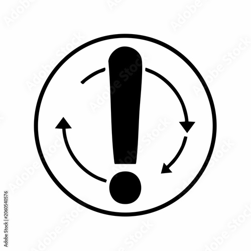 Exclamation Mark with Circular Arrows Icon