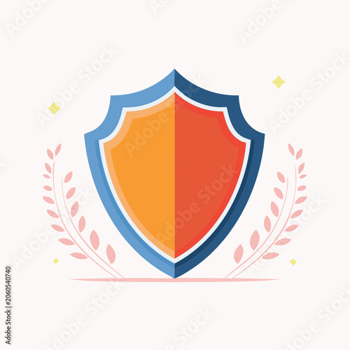 Shield Emblem with Laurel Wreath and Stars