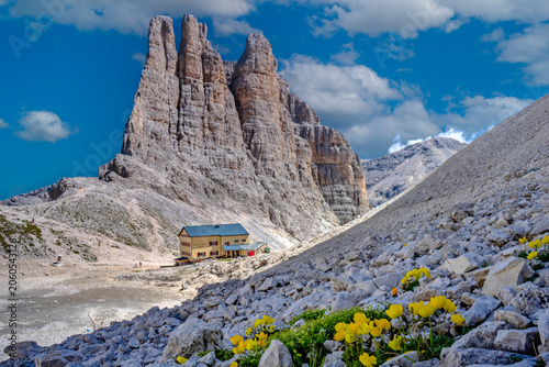 Cuadro en lienzo Dolomiti, Rifugio Re Alberto, Torri del Vajolet