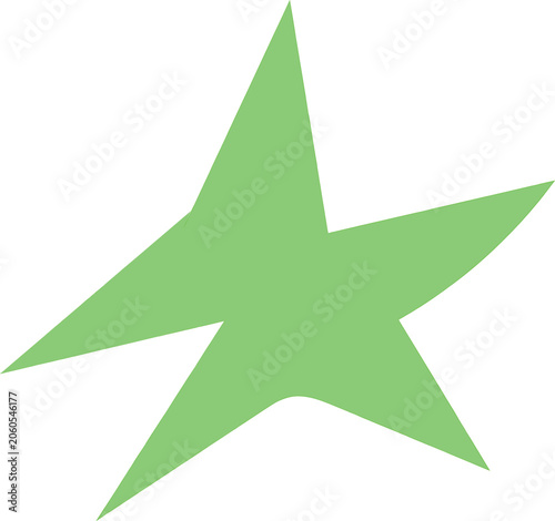 Bright neon green star shape