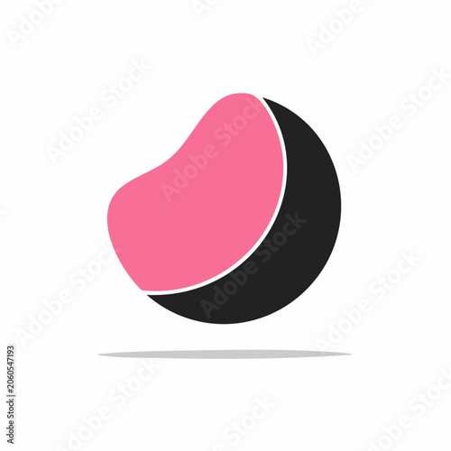 Abstract Pink and Black Blob Shape