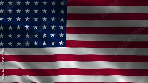 United States of America flag animation with realistic fabric texture and dramatic lighting