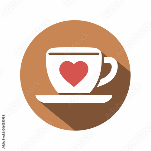 Coffee Cup with Heart Icon