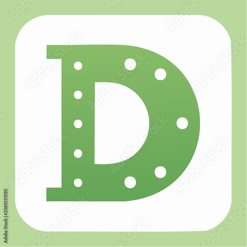 Green Letter D Logo with Dots