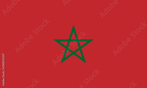 Quadro su tela National flag of Morocco the flag consists of a red field with a green pentagram in the center vector