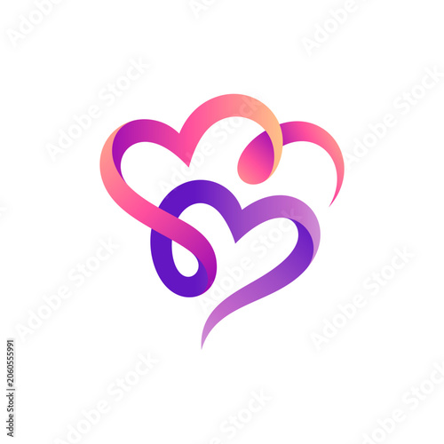 Logo of two hearts connected