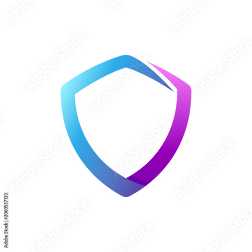 Simple shield frame logo template with blank space