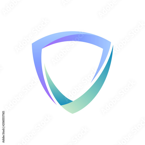Shield simple logo template with check mark and blank space