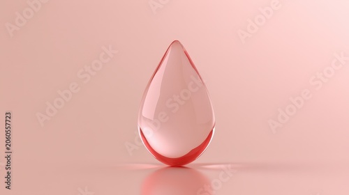 Water drop stands on a surface with a pink background capturing light in different ways