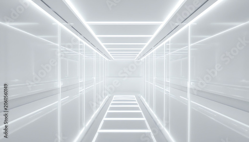 White clean empty architecture interior space room studio background wall display products minimalistic. 3d rendering (1)