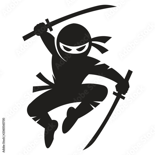 Fotografie Ninja silhouette illustration Ninja, also known as Shinobi, were secret agents, spies, and mercenaries during feudal Japan
