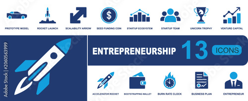 Photos Entrepreneurship icon set