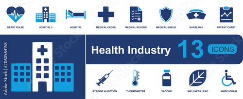 Fotografía Healthcare industry icon set