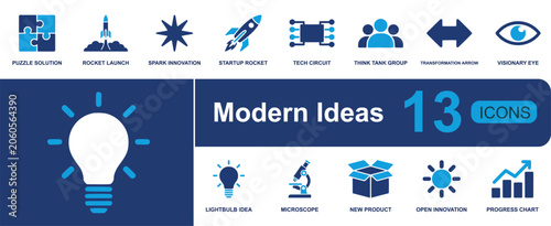 Fotografie Modern ideas icon set