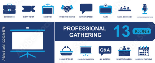 Fotografi Professional gathering icon set