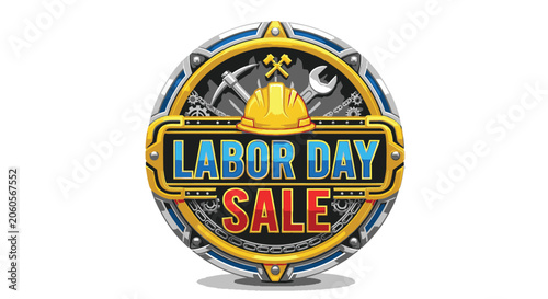Bild auf Leinwand Labor Day Sale Discount Emblem Sign.