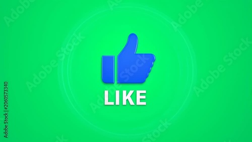 Animated Like Button Pop-up on Green Background