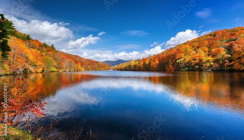 Autumn Colors On Julain Price Lake Off The Blue Ridge Parkway