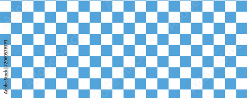 Tableau sur toile Abstract seamless geometric pattern featuring a classic light blue and white checkerboard or checkered grid design background