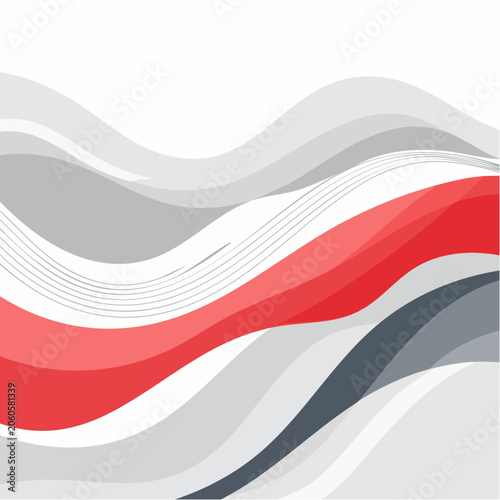 Abstract Red and Gray Wavy Lines Background