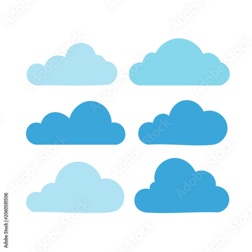 Flat Design Cloud Icons Set