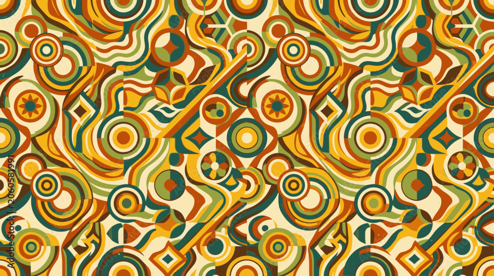 Fototapeta premium Vibrant colorful abstract shapes pattern.