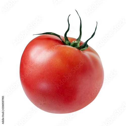 Quadro su tela トマト ヘタ付きの丸ごと1個の切り抜き。新鮮な夏野菜の料理食材素材