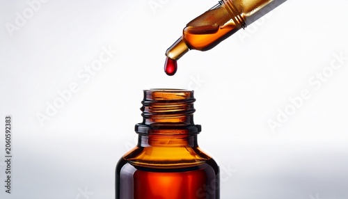 bottle of iodine antiseptic with iodine drop falling from pipette on white background medical disinfectant concept hygiene and infection prevention