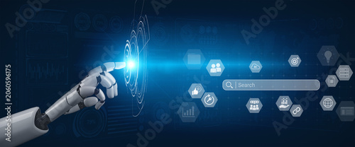 Photos AI analyzing search patterns and keyword data to enhance SEO performance, conten