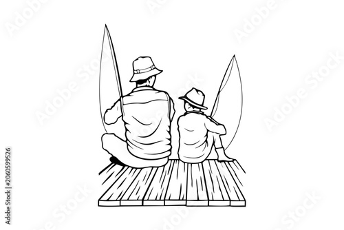 Two Fishermen On Dock
