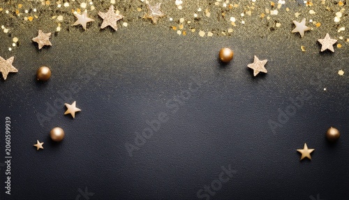 Elegant Grey Christmas Card Background Texture With Gold Glitter And Dark Colors