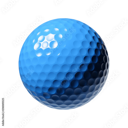 A Blue golf ball on a transparent background png isolated
