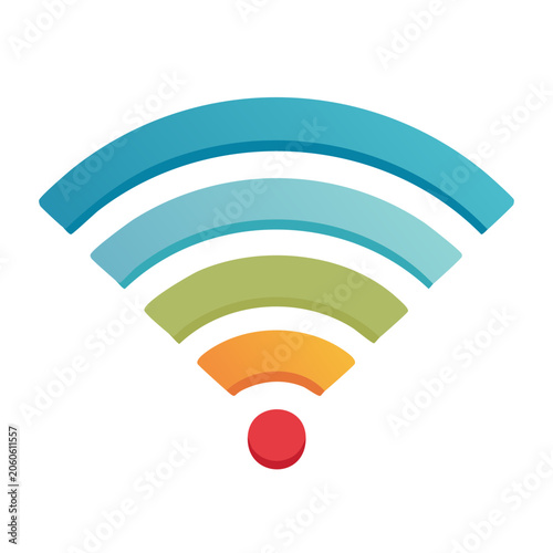 Flat design wifi signal icon with gradient colors