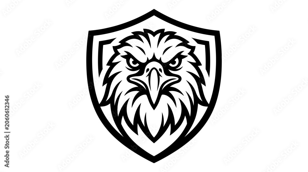 Obraz premium Eagle Head Shield Logo Design.