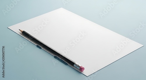 Blank white notepad with pen.